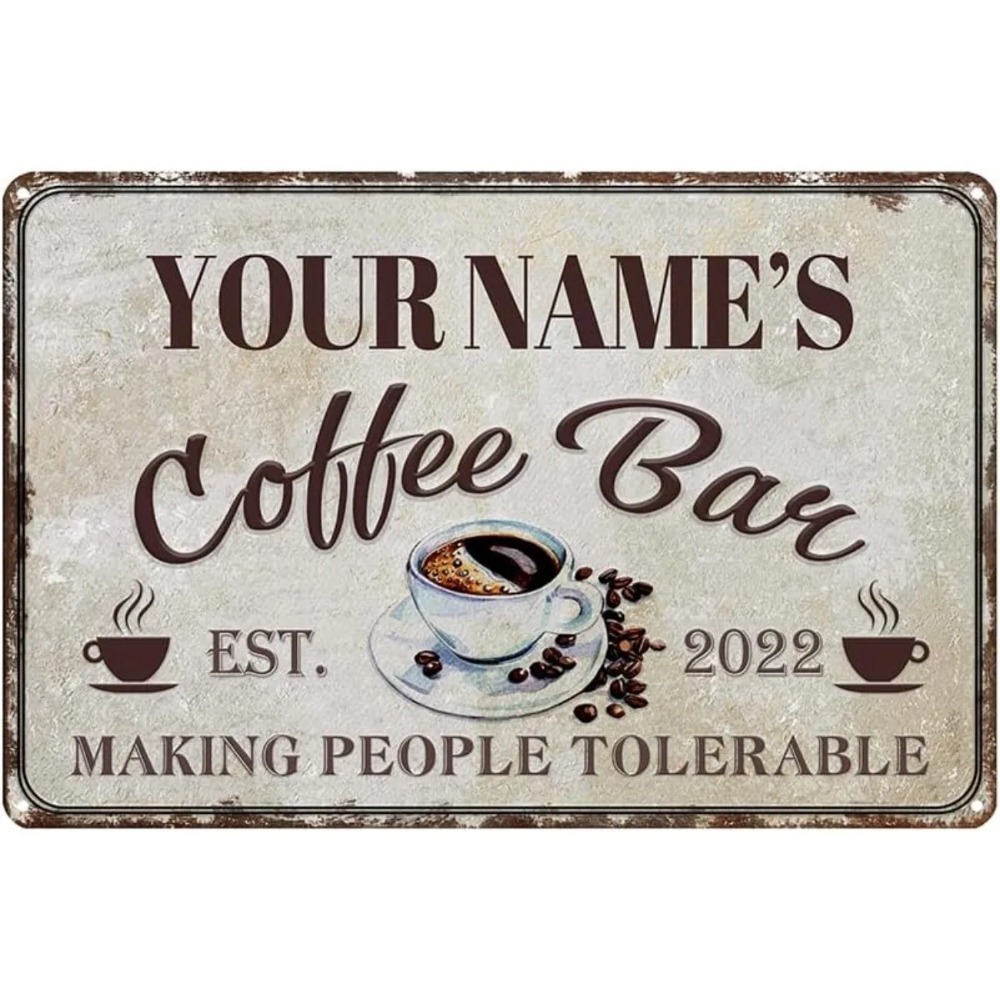 Home Bar And Coffee - Letrero Metálico Retro Personalizado para Cafetería,