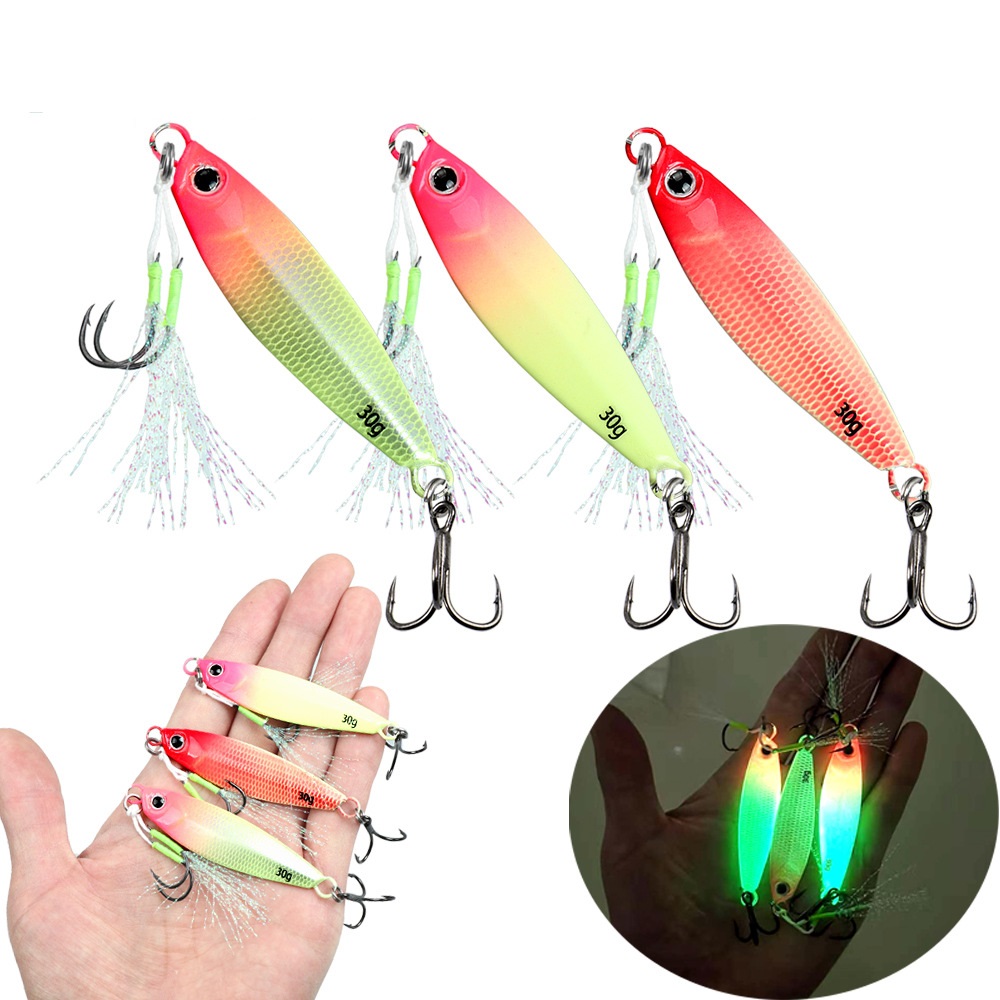 Jigger Double Sided - TSBT-Señuelos luminosos con placa de hierro,