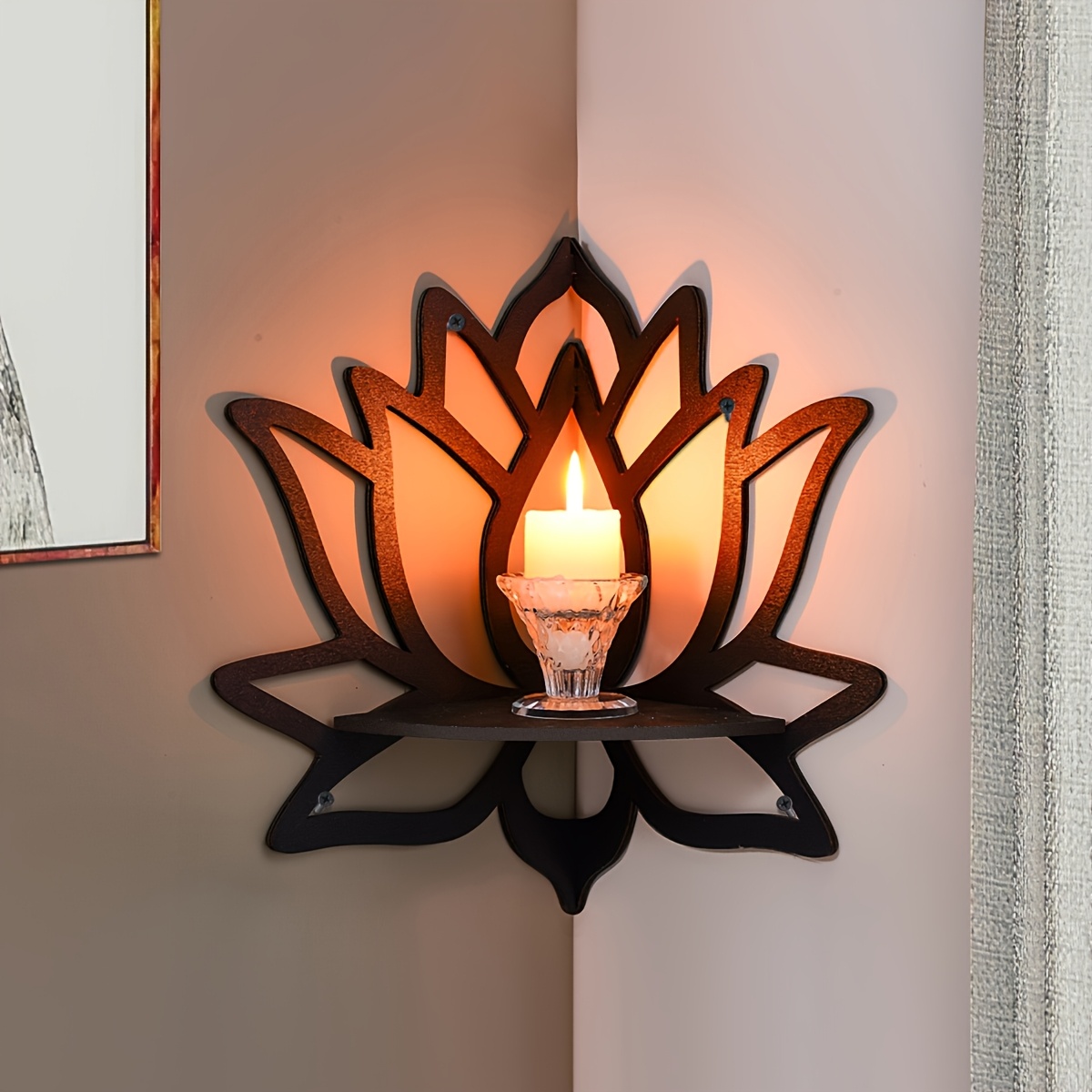 Home Bar Shelves - Estante Flotante de Esquina Lotus, Estante