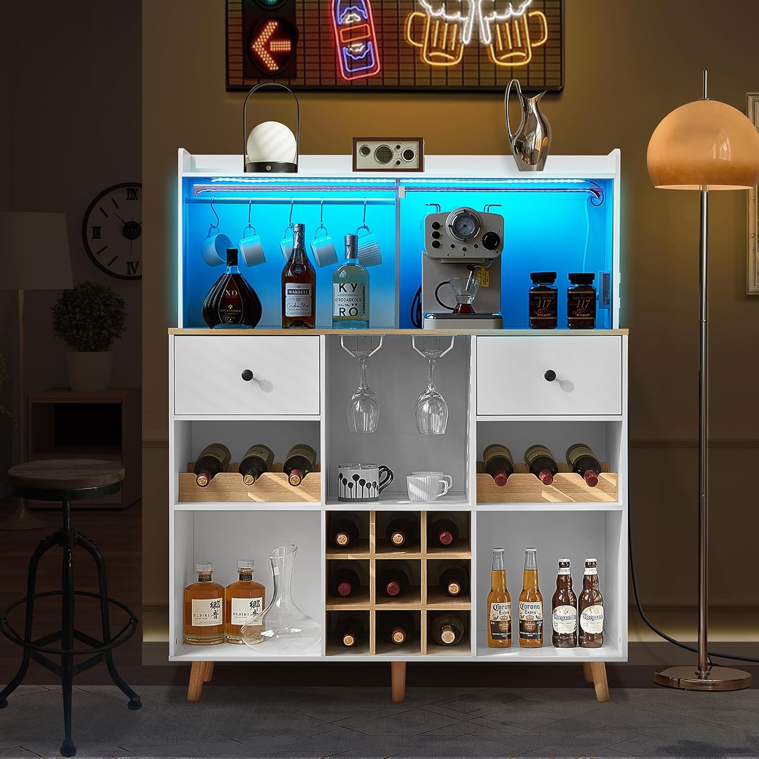 Home Bar Shelves - Mueble Bar para Vinos con Enchufe