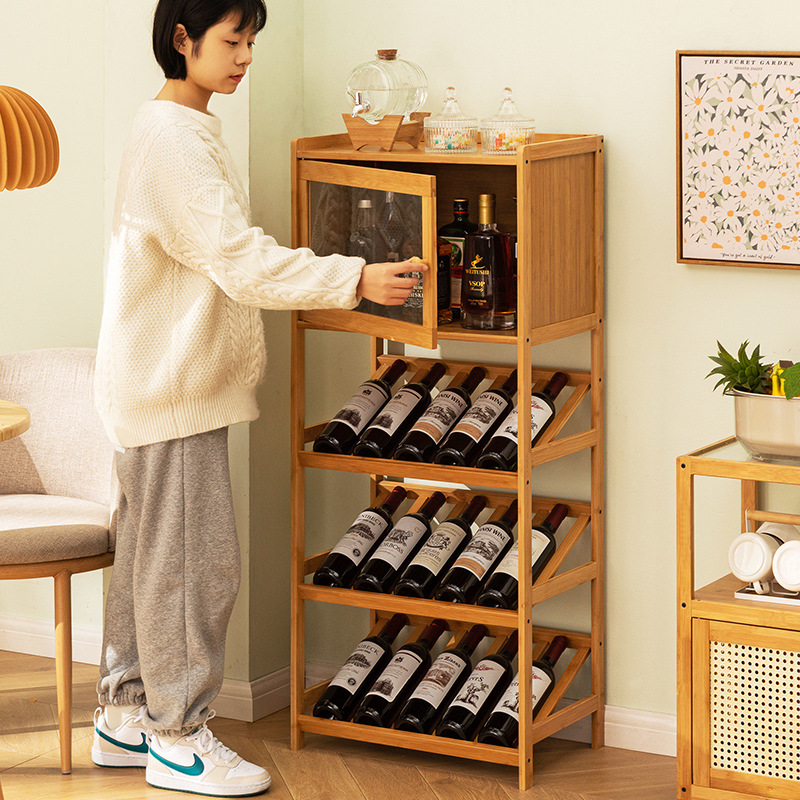 Estante para vino de bambú mac - Home Bar Shelves reseña y precio