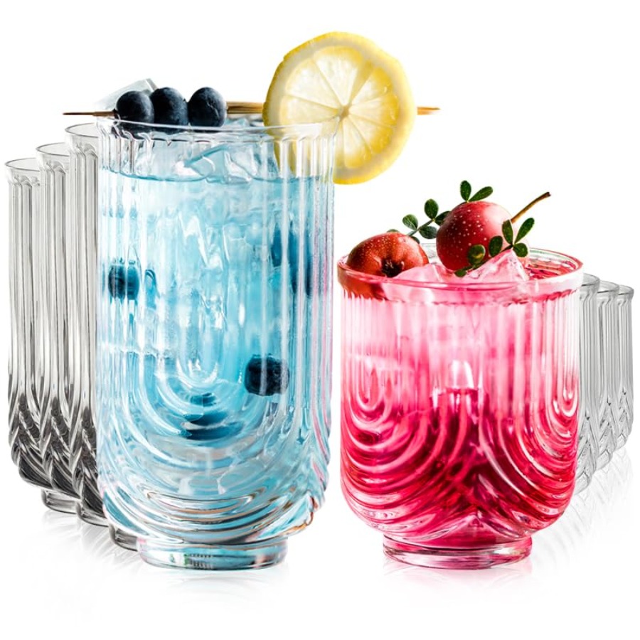 Copas de cóctel Art Deco, jueg - Highball Glass Set reseña y precio