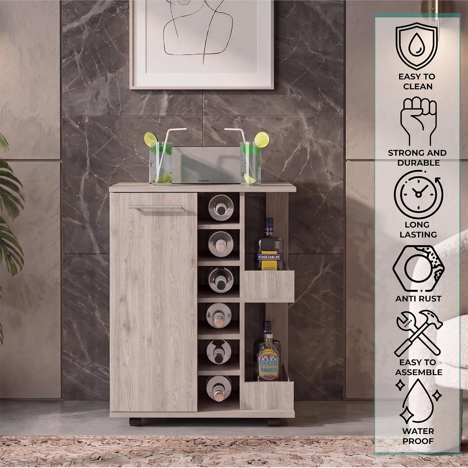 Carrito de Bar con Ruedas, Sup - Home Bar Shelves reseña y precio