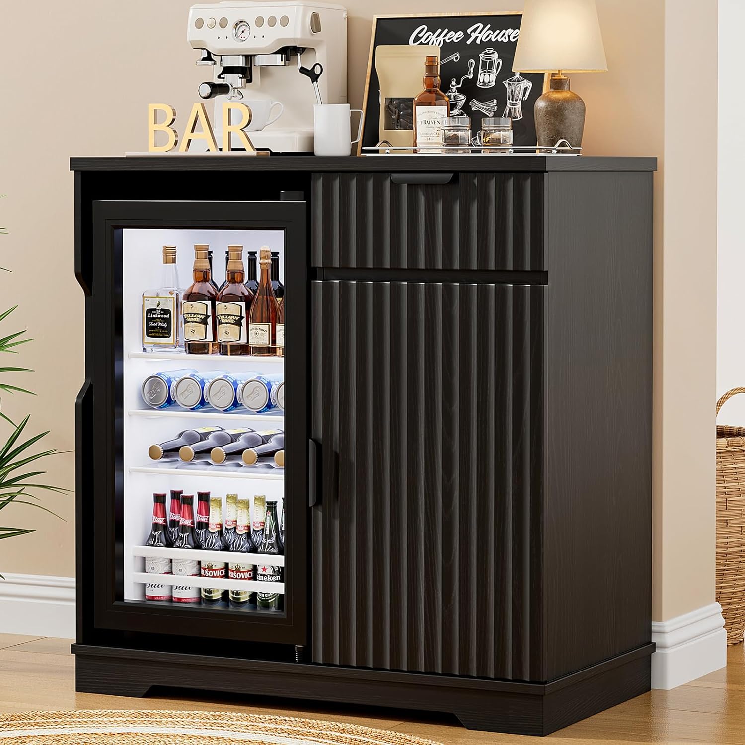 Mueble Bar para Café con Cajón - Home Bar And Fridge reseña y precio