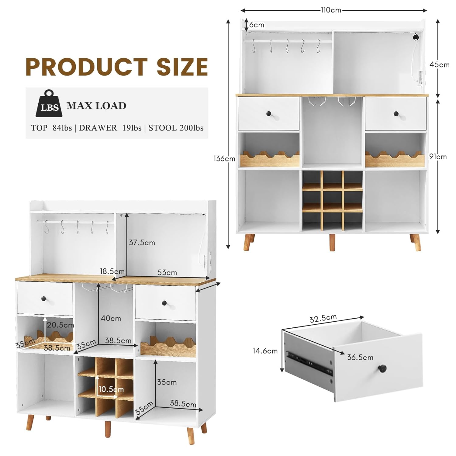 Mueble Bar para Vinos con Ench - Home Bar Shelves reseña y precio