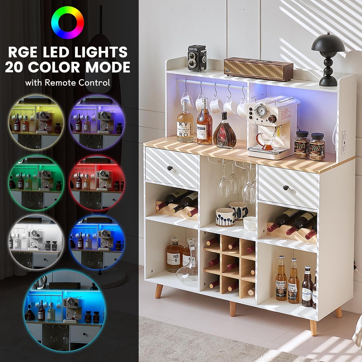 Mueble Bar para Vinos con Ench - Home Bar Shelves reseña y precio